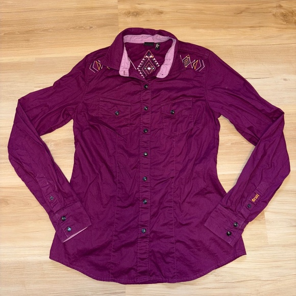Cruel Womens Aztec Pearlsnap - Picture 1 of 3